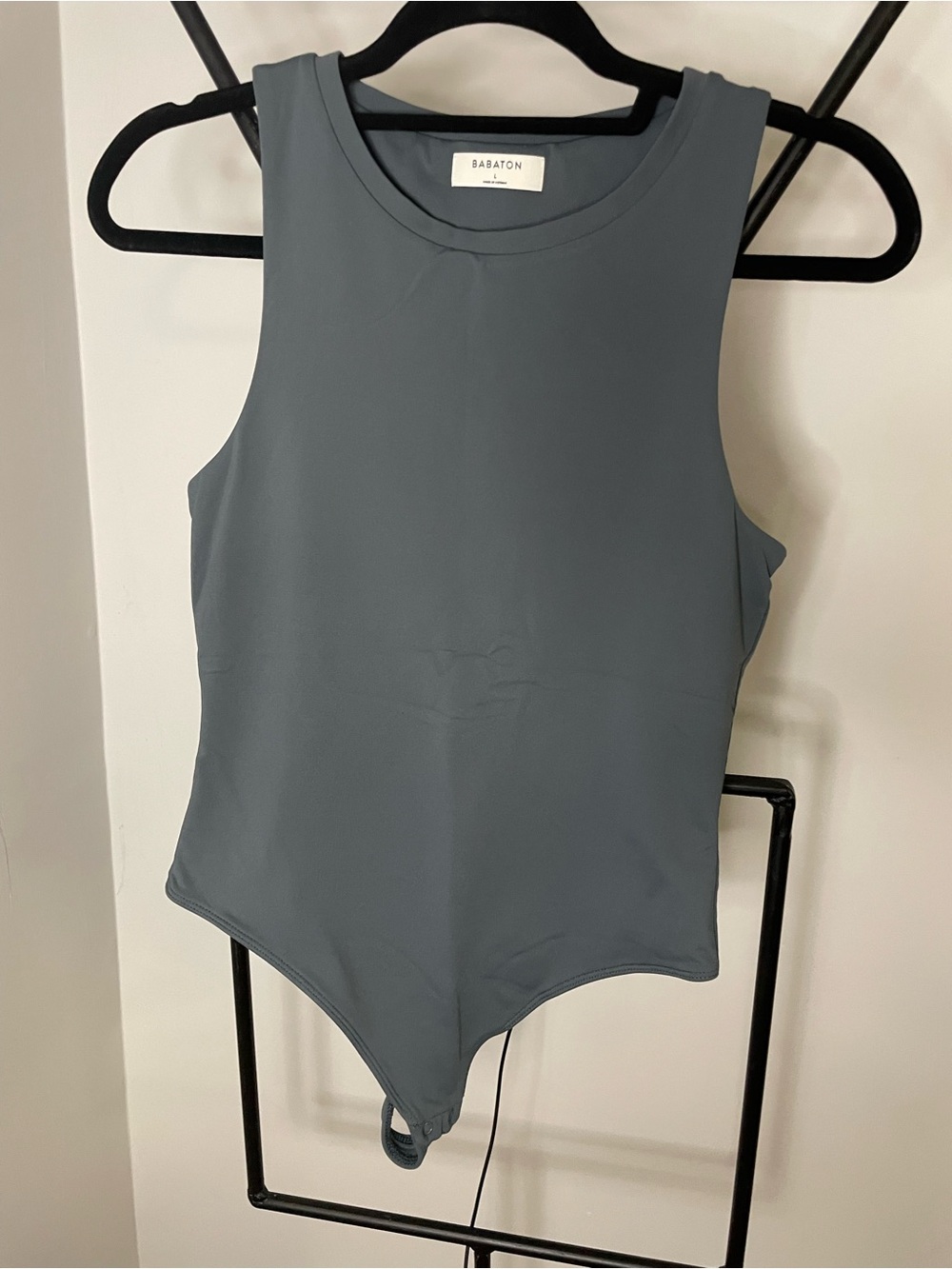 Babaton Slate-Tone Sleeveless Bodysuit in Dusty Blue